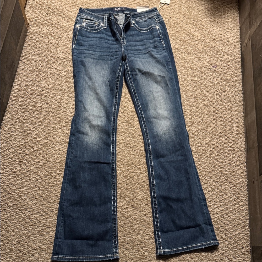 Miss Me Blue Embroidered Boot Cut Jeans - Picture 4 of 4